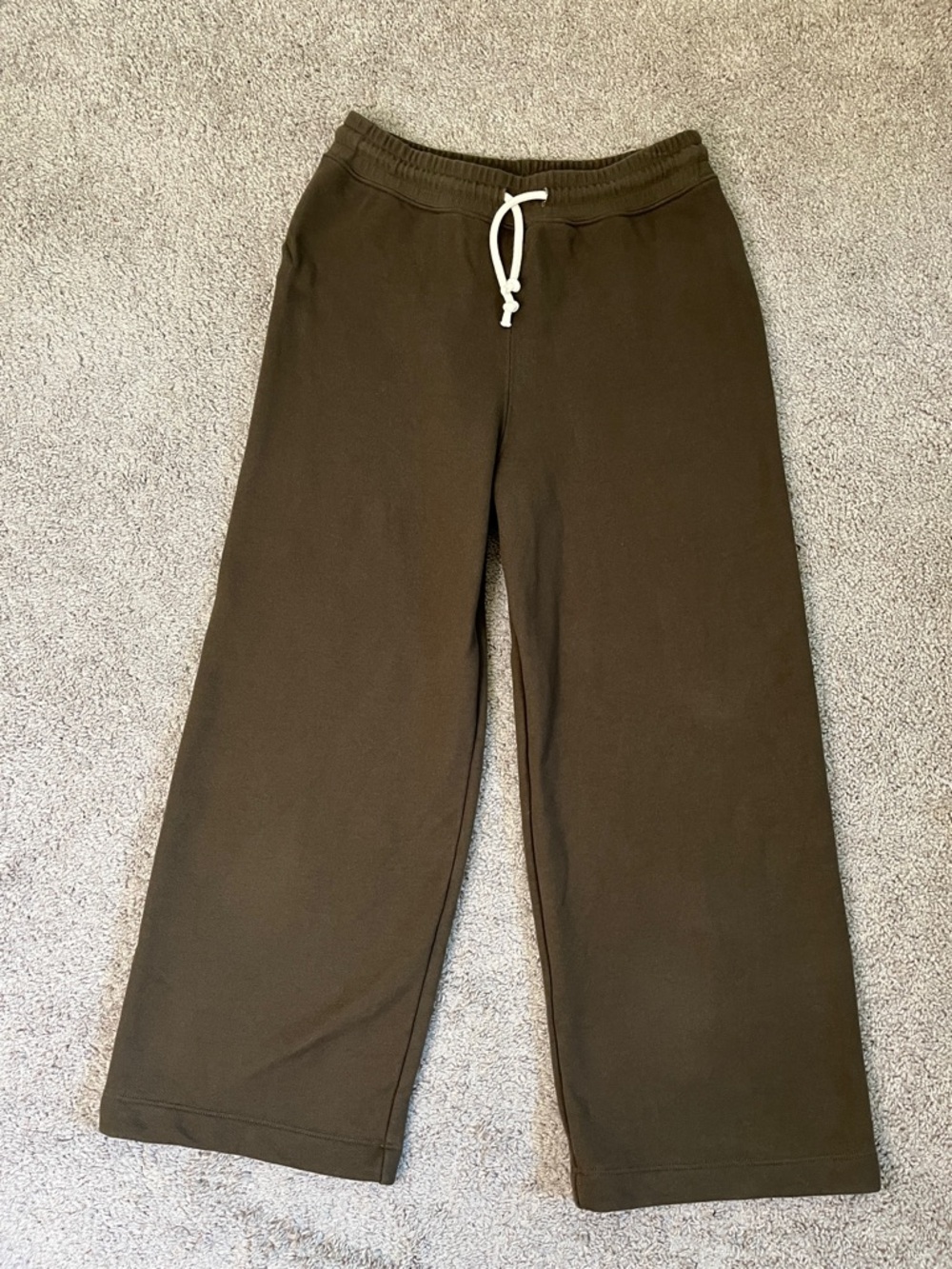 Jenny Kayne Marina Army Green Drawstring Wide Leg Sweatpants Women Size Medium